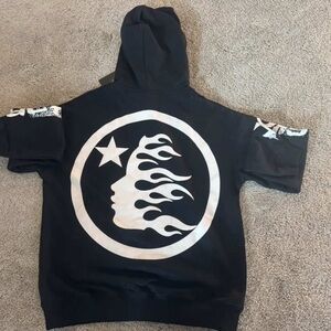 Hellstar Flame Face Graphic Hoodie Black   Size S